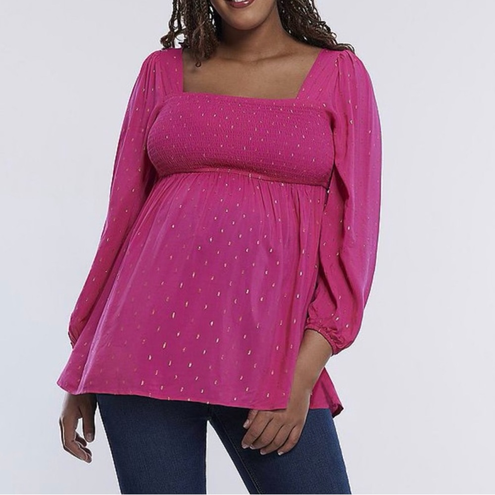 NWT - Smocked Babydoll Maternity Top.